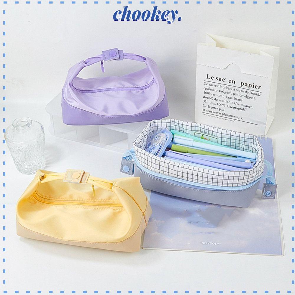 CHOOKEY 1 Túi Đựng Bút Màu Trắng Trà Qinghuan Sức Chứa Lớn