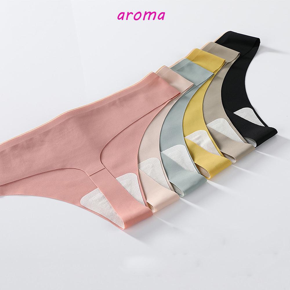 AROMA Quần Lót Lọt Khe Vải Lụa Satin Phối Ren Thời Trang Quyến Rũ Cho Nữ