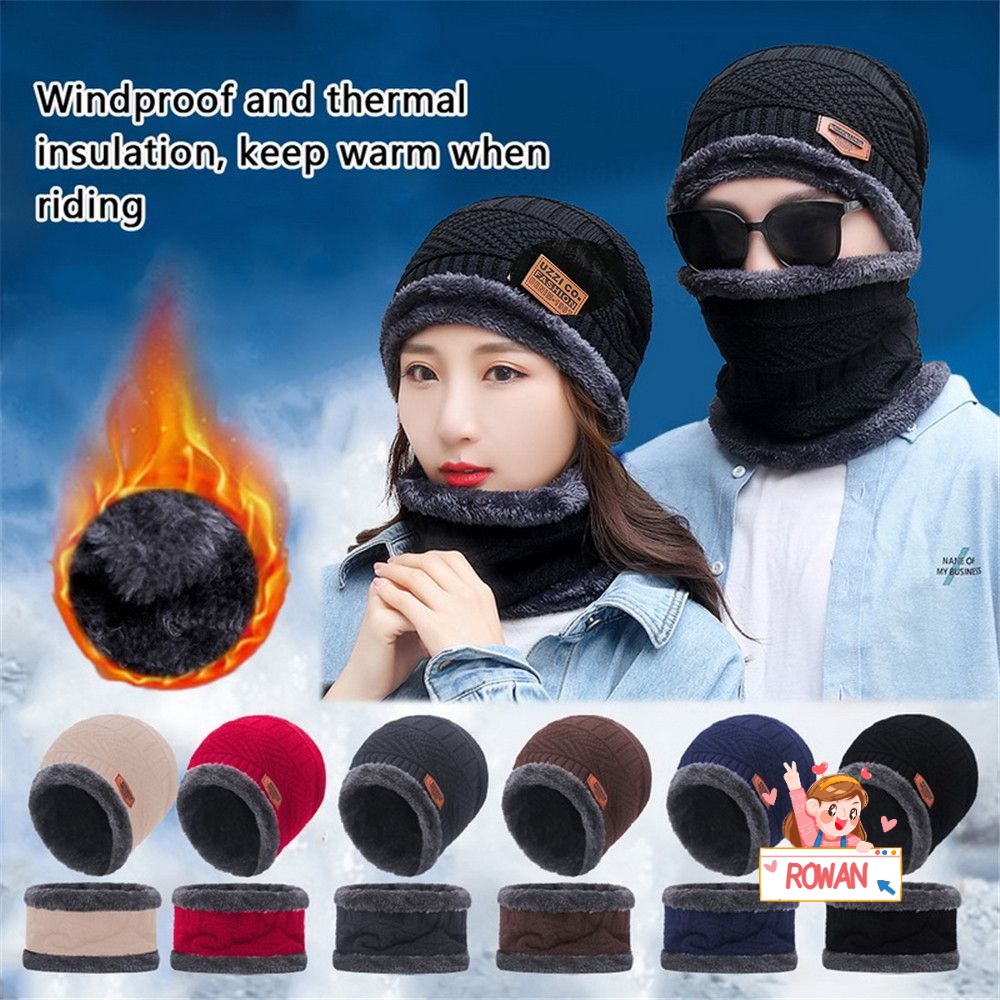 ROWANS Set Mũ beanie Kèm Khăn Choàng Cổ Mềm Mại Cho Nữ