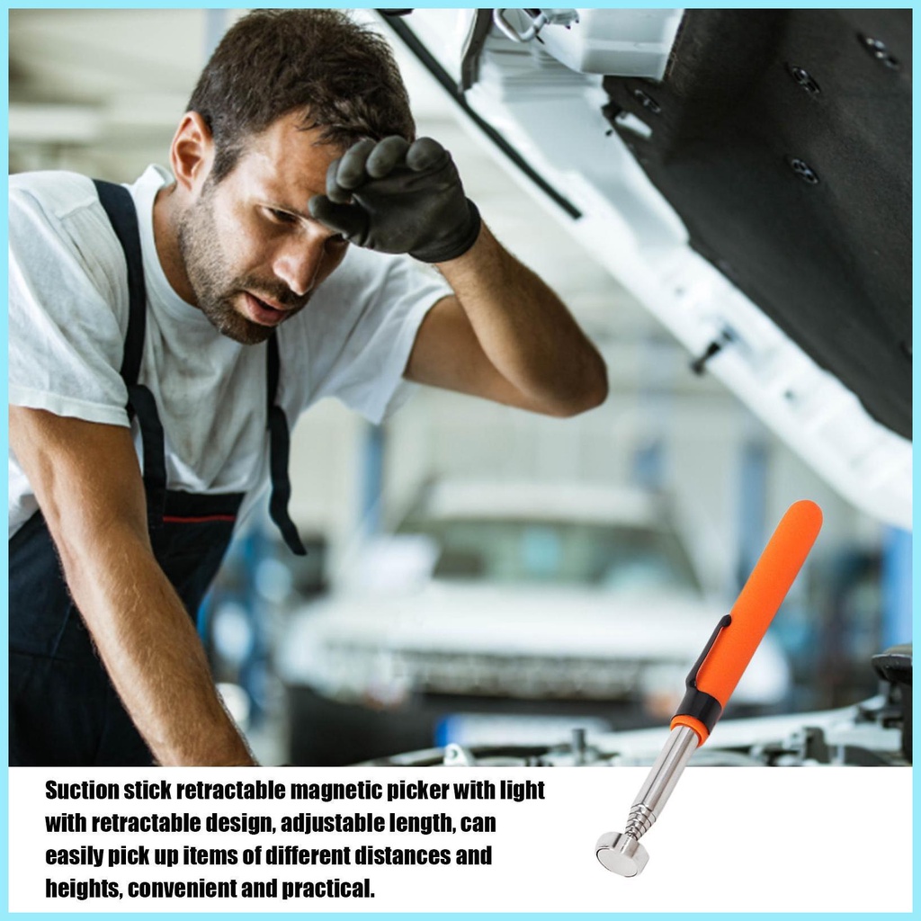 Dụng Cụ Nhặt Đồ Thu Gọn Linh Hoạt Có Đèn Pin LED Kẹp Túi Từ Tính tdevn
