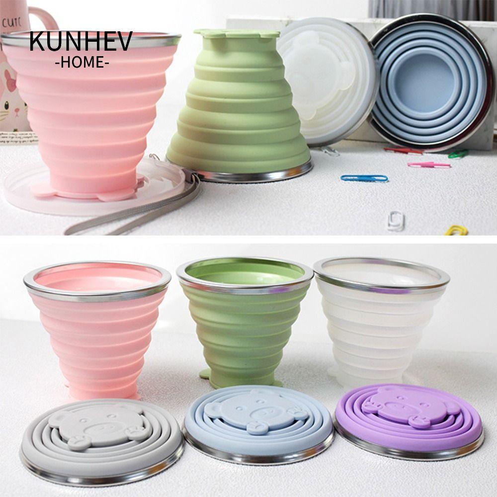 KUNHEV Cốc Silicone Có Thể Gấp Gọn Tiện Dụng