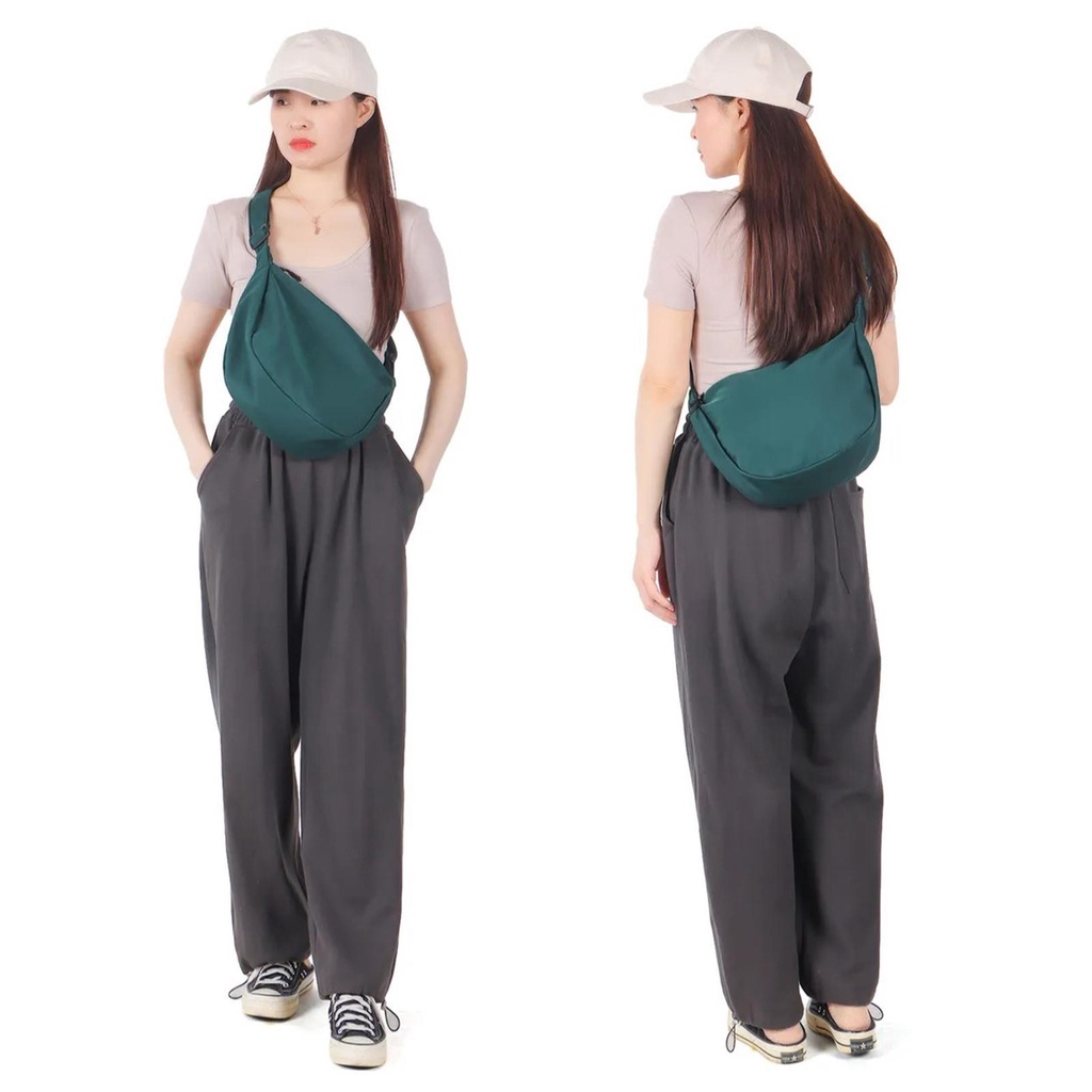 CACTU Túi Đeo Chéo Bằng Nylon Thiết Kế Nhỏ Gọn Giản Dị