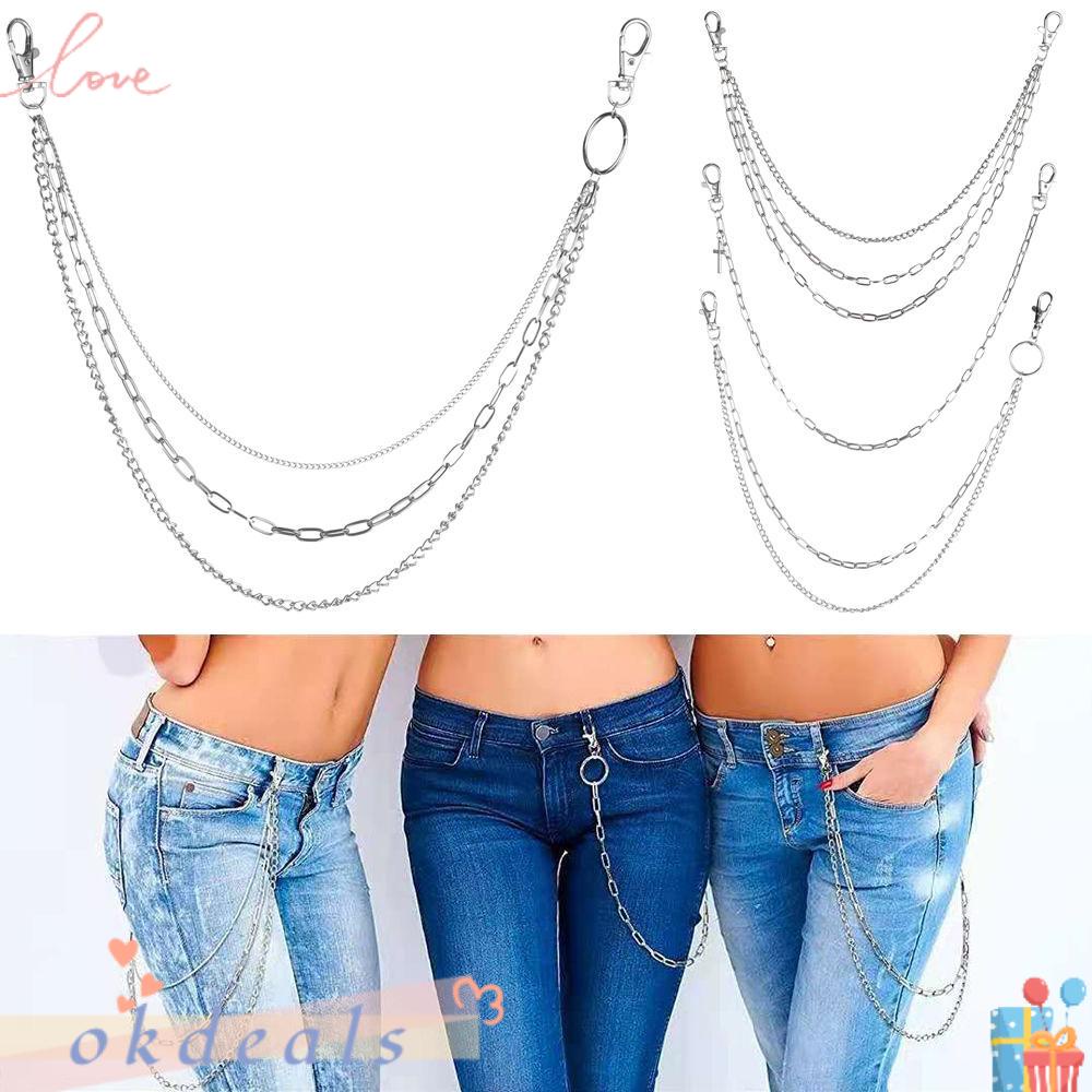 OKDEALS Dây Xích Đeo Thắt Lưng Quần Jean Phong Cách Hip Hop Punk Cá Tính Cho Nam Và Nữ