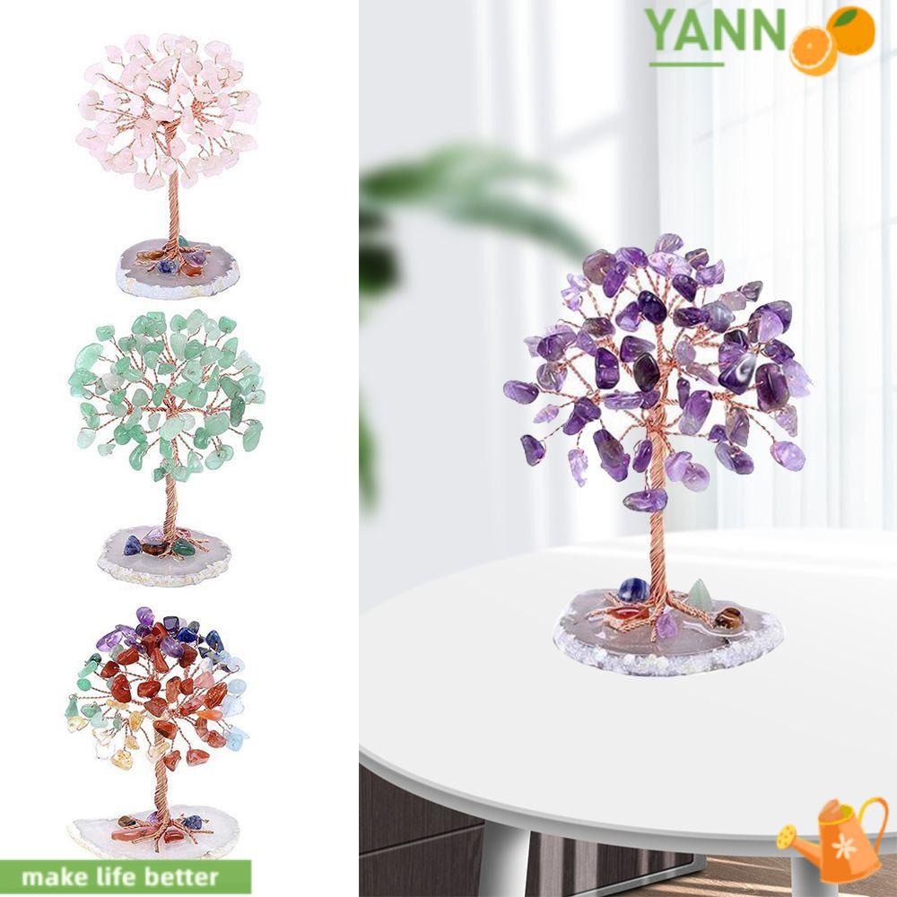 Yan1 Cây Tiền, Cây Đá Thạch Anh Tím Pha Lê Trang Trí Nhà Cửa / Văn Phòng Bảy Màu