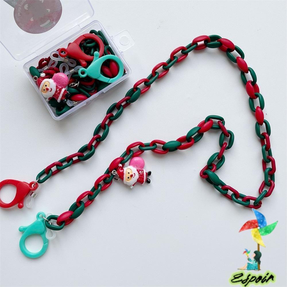 ESPO Dây Đeo Mắt Kính Bằng Nhựa Acrylic Đa Năng Hình Ông Già Noel DIY