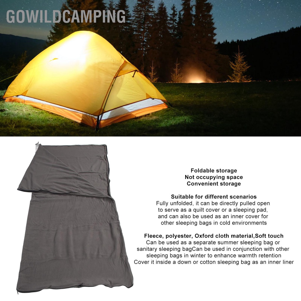 GoWildCampingTúi ngủ lông cừu Túi ngủ có thể gập lại Túi ngủ lông cừu có khóa kéo di động