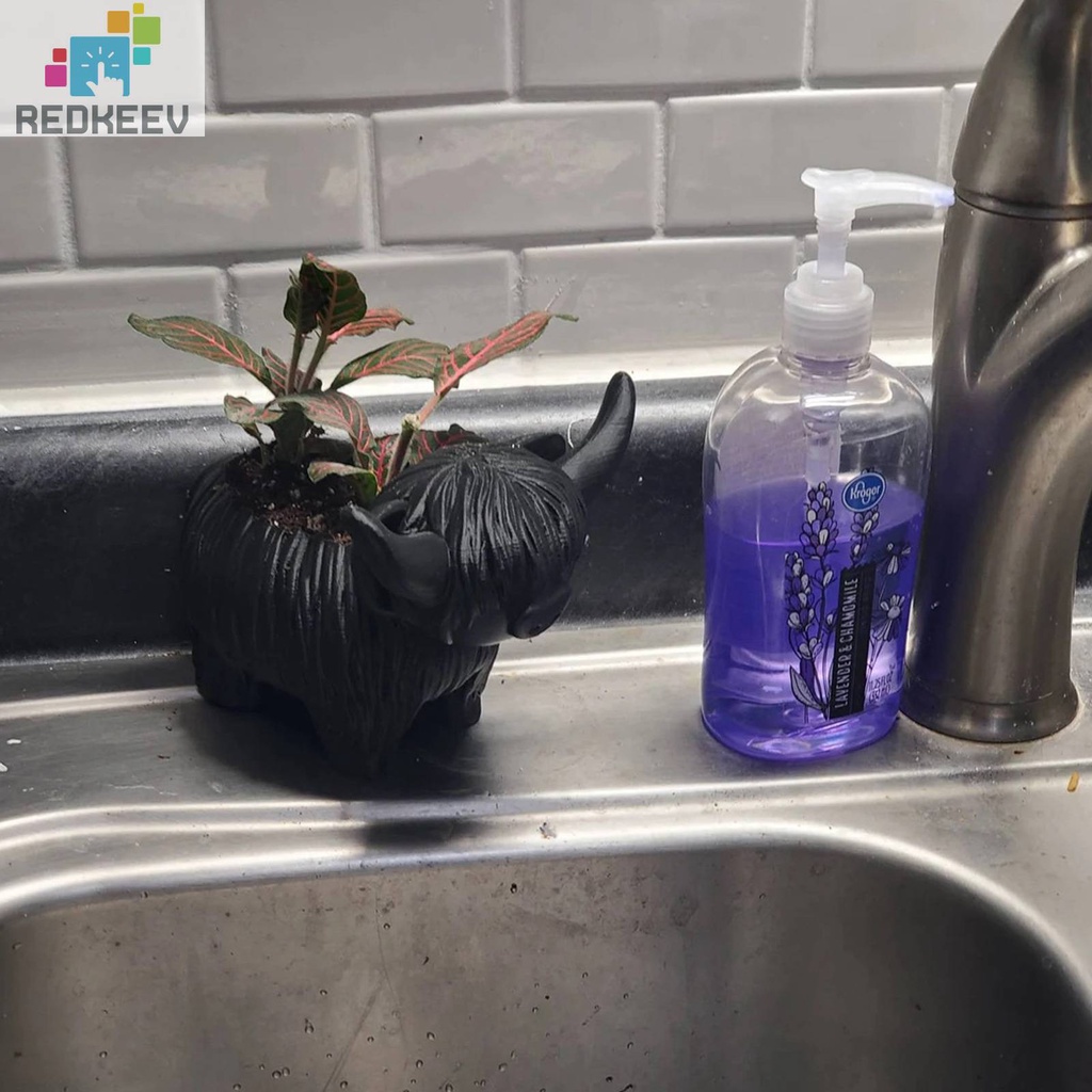 Chậu Cây Hình Bò Sữa Nghệ Thuật Bằng Nhựa Resin Trang Trí Nhà Cửa