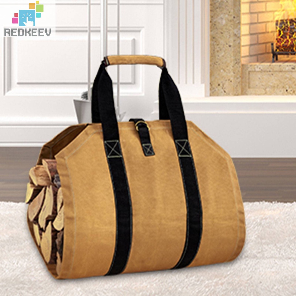 Túi Canvas Đựng Củi Gỗ Chống Rách Có Thể Gấp Gọn Tiện Lợi