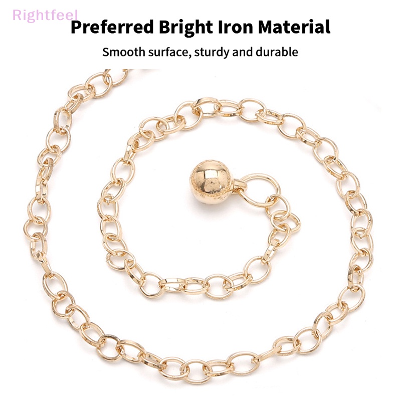 Thắt Lưng Dây Xích Tròn Bằng Kim Loại Màu Vàng Đồng Trang Trí Đầm / Đầm Nữ Mới