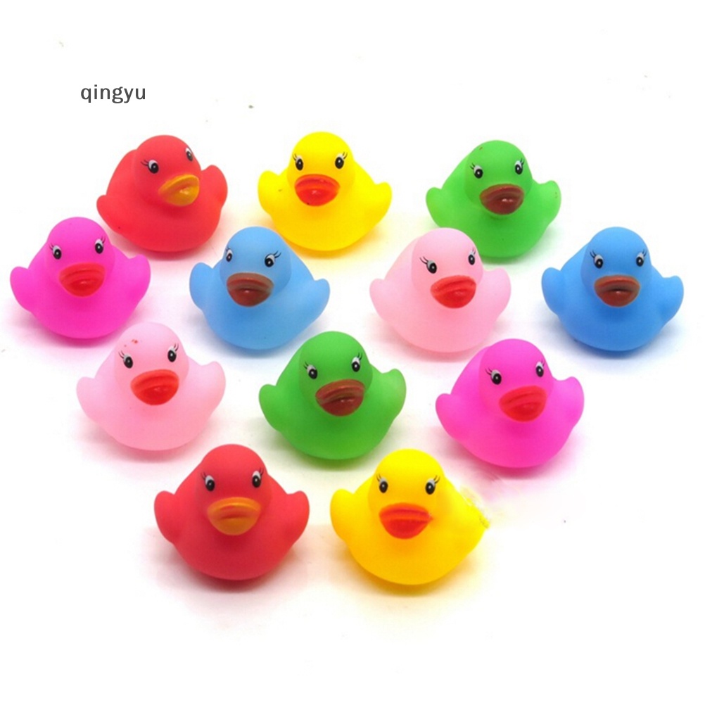 Bộ 12 Vịt Cao Su Đồ Chơi Nhiều Màu Dễ Thương Cho Bé Khi Tắm