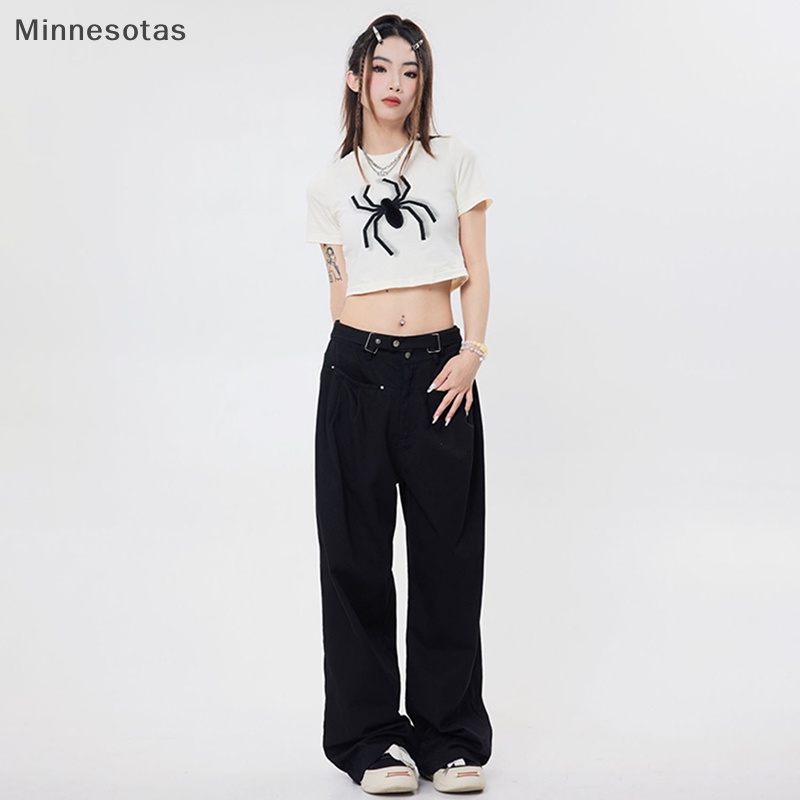 Áo Thun Nam Nữ In Hình Nhện Ropa Y2k Vintage Mùa Hè MNS
