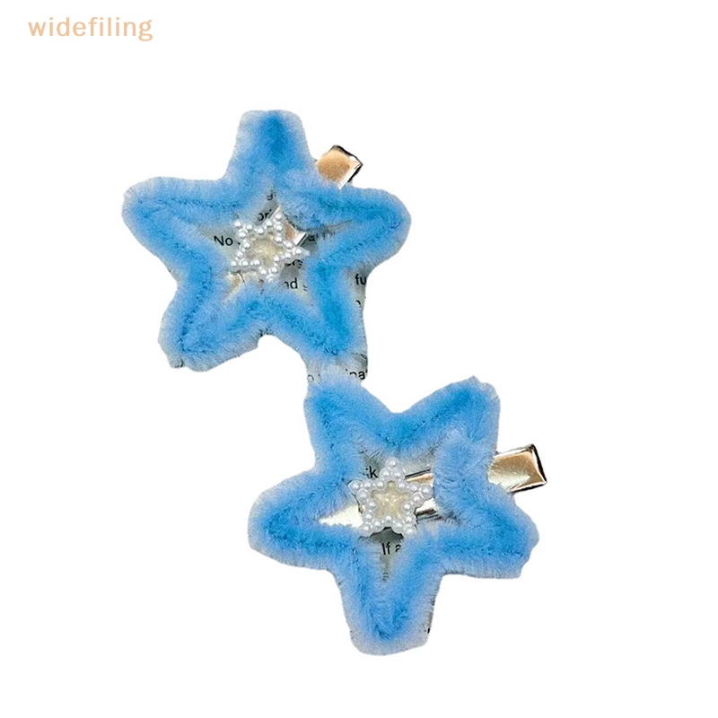 1 Kẹp Tóc Lông Nhung Hình Ngôi Sao Màu Xanh Dương Ngọt Ngào Dễ Thương Dành Cho Bé Gái Y2K 2023