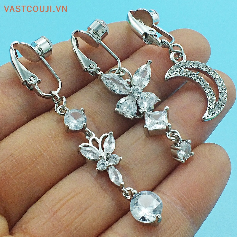 Khuyên Rốn Đính Đá Zircon Hình Bướm / Mặt Trăng Thời Trang Cho Nữ