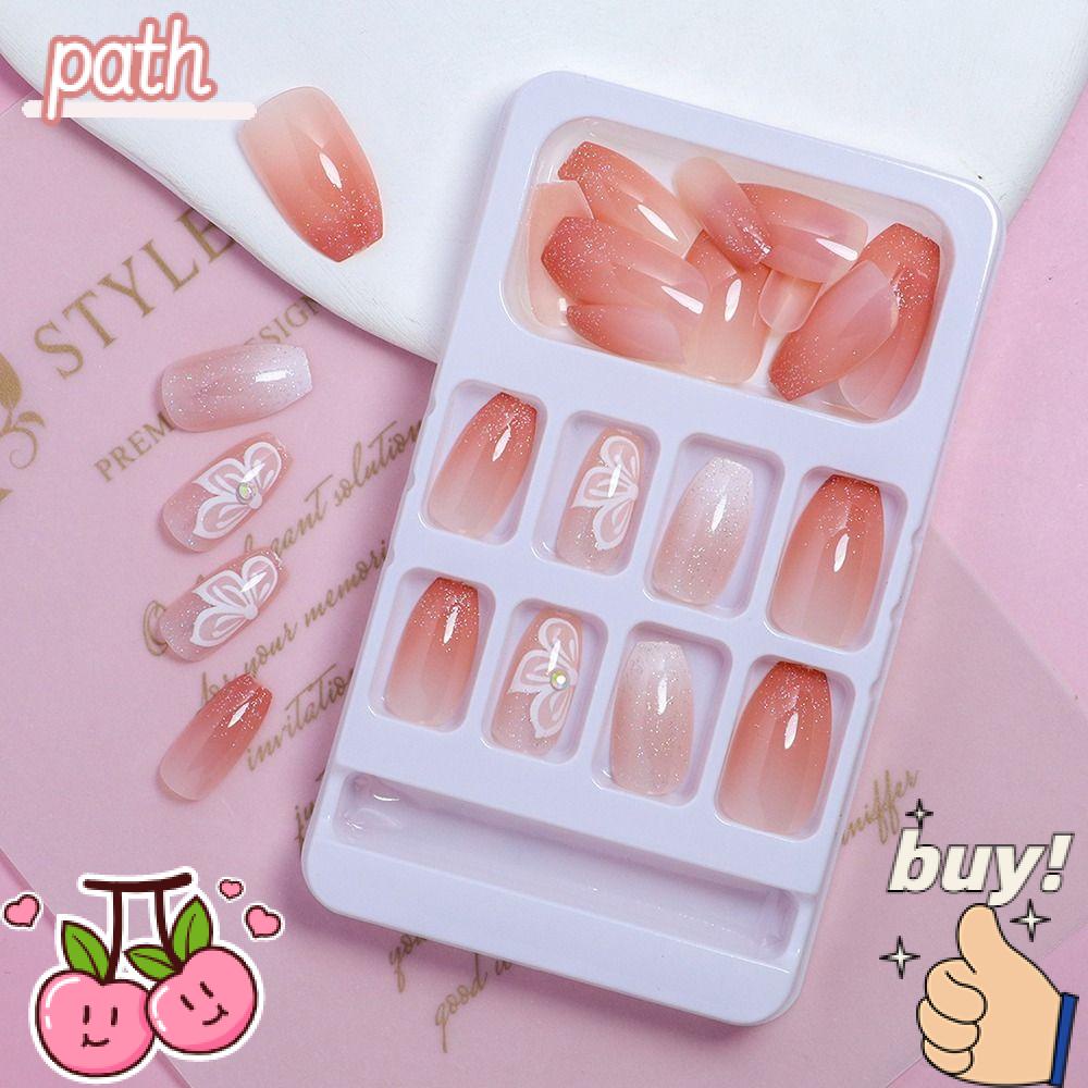 PATH Bộ Móng Tay Giả Đầu Vuông Có Thể Tháo Rời Thời Trang Cho Nữ