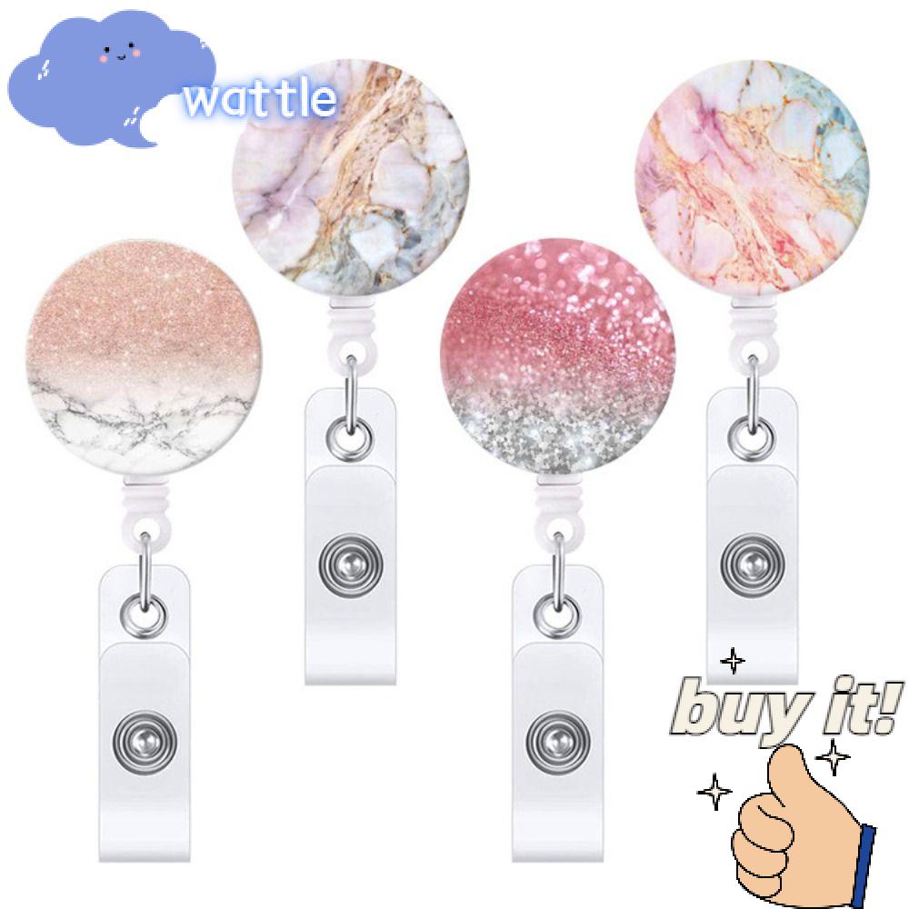 WATTLE Set 4 Móc Chìa Khóa Bằng ABS Bền Bỉ Có Thể Thu Gọn Màu Sắc Tiện Dụng Cho Văn Phòng