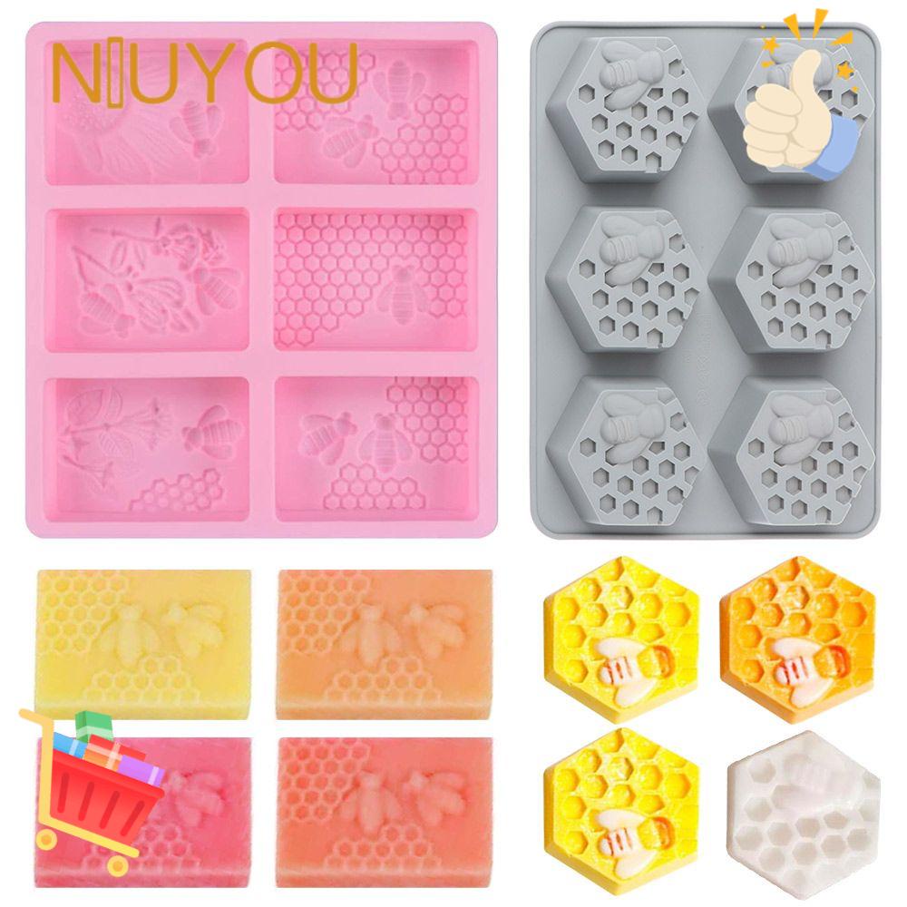 NIUYOU Khuôn Làm Bánh 6 Ngăn Hình Tổ Ong
