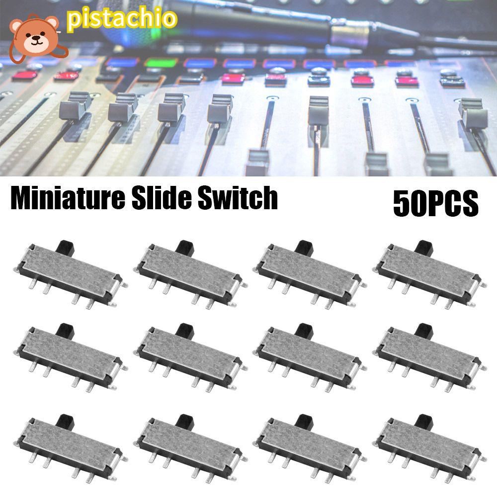 PISTA Set 50 Công Tắc Gạt 8 Pin 3 Vị Trí SMD Tay Cầm Màu Đen