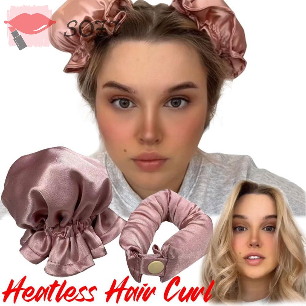 SOFTNESS Máy Uốn Tóc Gợn Sóng Lớn Không Dùng Nhiệt Kèm Vỏ Bọc Vải