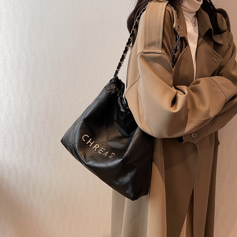 Túi Xách Đeo Vai Phối Dây Xích Phong Cách Thời Trang Hàn Quốc Dành Cho Nữ