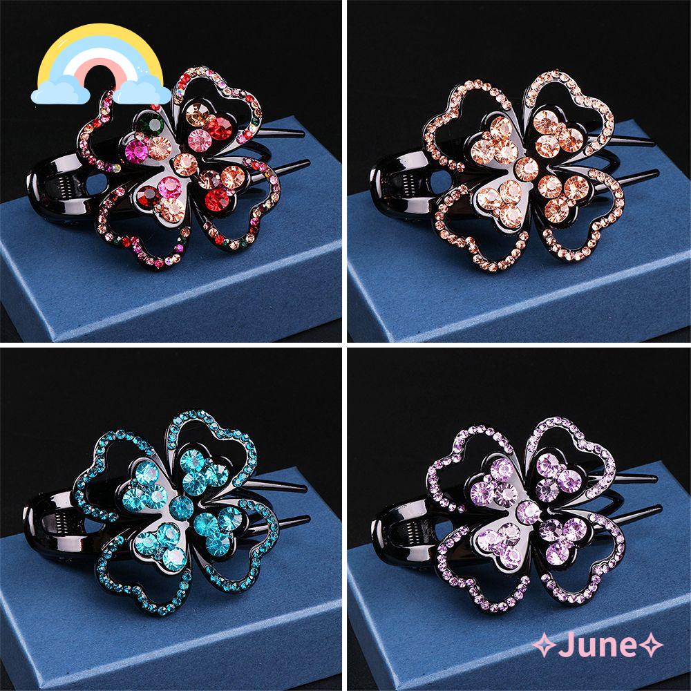 JUNE Kẹp Tóc Đính Đá Thời Trang Dành Cho Nữ