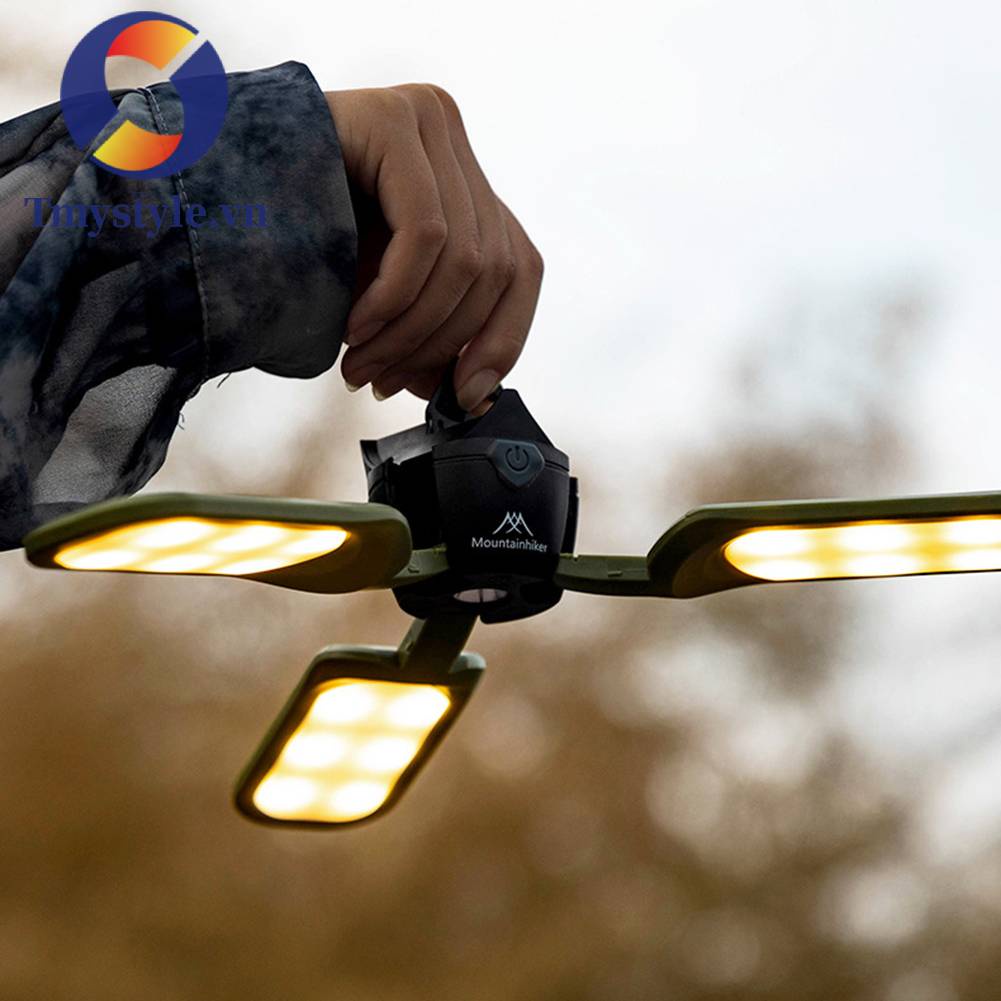 Đèn Cắm Trại 1600mAh Sử Dụng Năng Lượng Mặt Trời Chống Thấm Nước 160LM