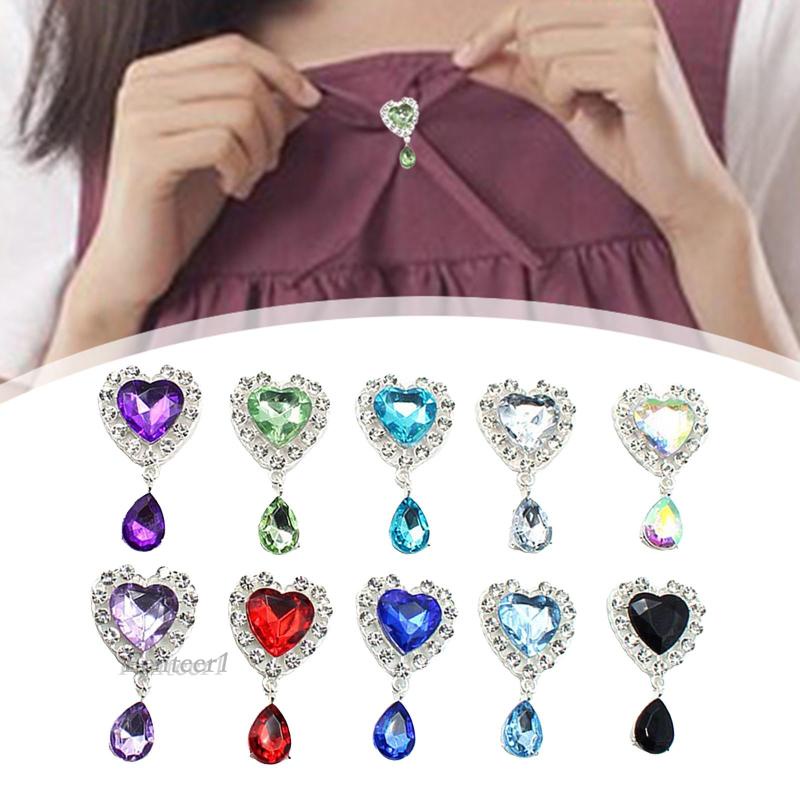 Bộ 10 Nút Trái Tim Đính Đá Lấp Lánh
