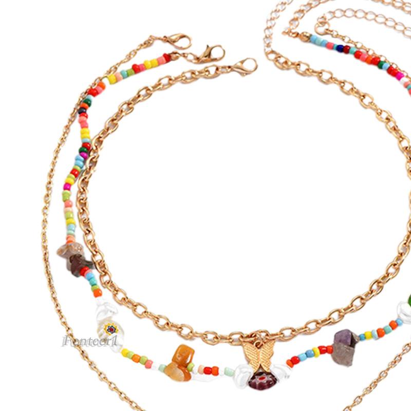 Set 3 Vòng cổ Xỏ Hạt Hỗn Hợp Dùng Làm Quà Tặng Cho Chị Em Gái