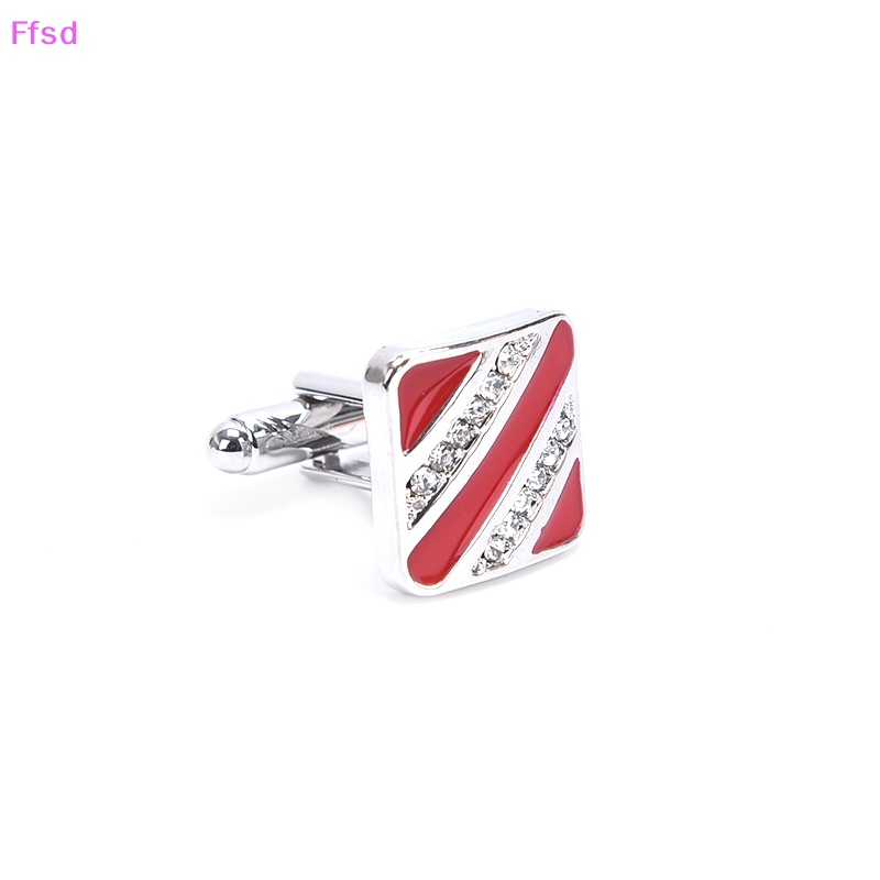 {Ffsd} Khuy Măng Sét Cài Áo Sơ Mi Nam Màu Đỏ Đen Kiểu Pháp Hàng Bán Chạy