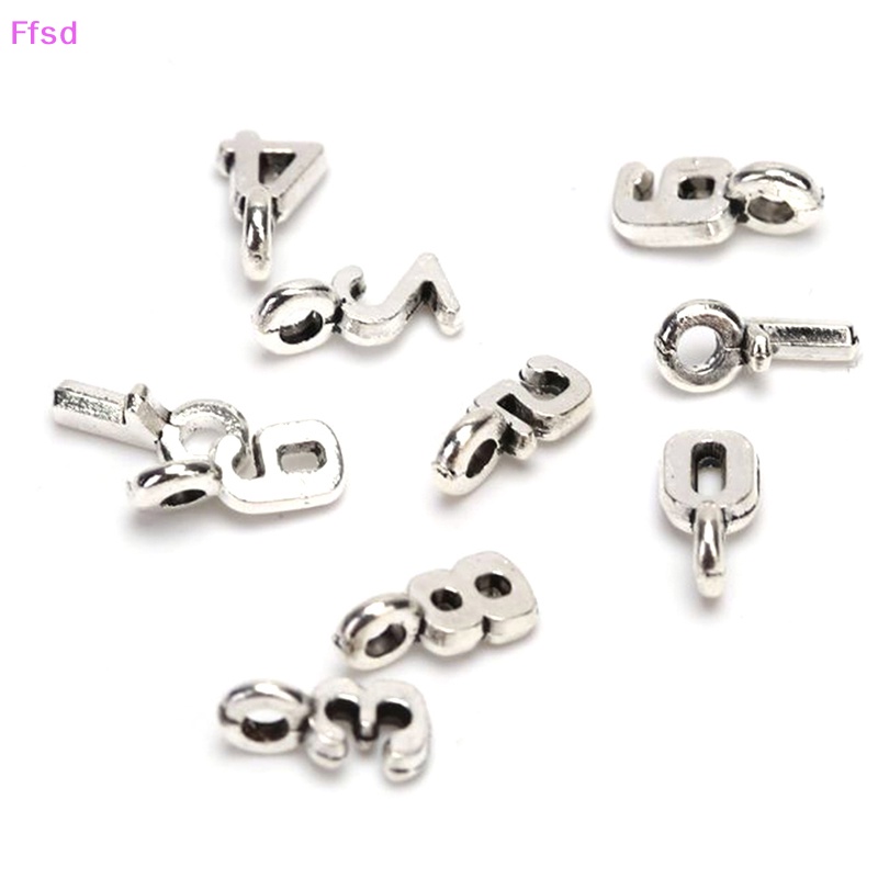 Bộ 10 Mặt Dây Chuyền Bằng Hợp Kim Hỗn Hợp Hình Số Ả Rập DIY