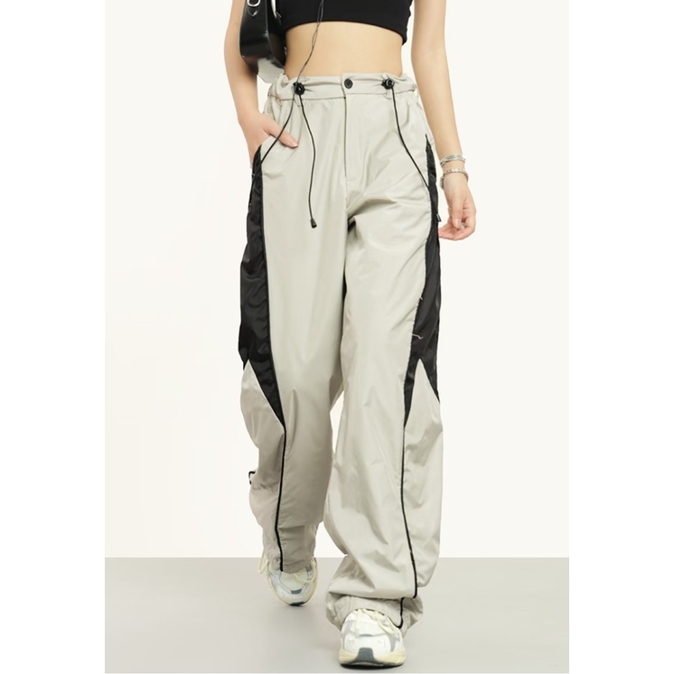 Quần ống rộng Phối Dây Rút Thời Trang Cho Nam Nữ