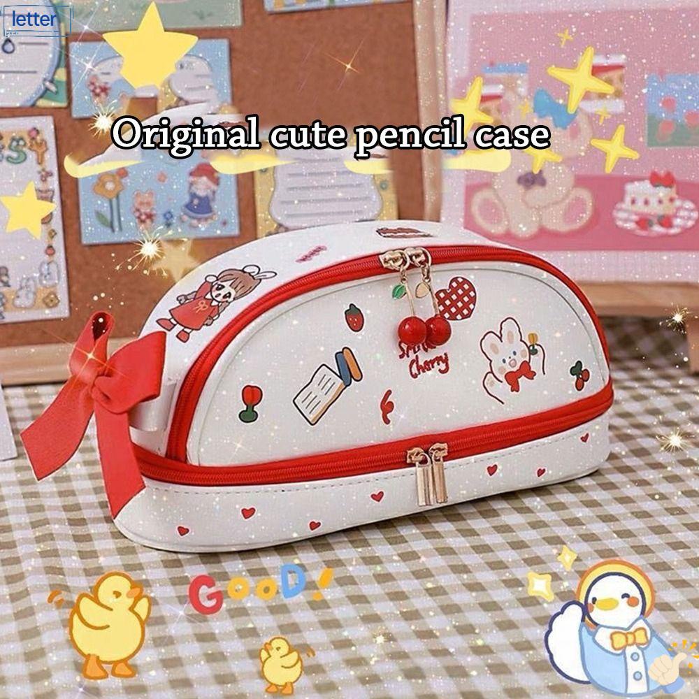 LET Túi Đựng Bút Họa Tiết Hoạt Hình Sáng Tạo Dễ Mang