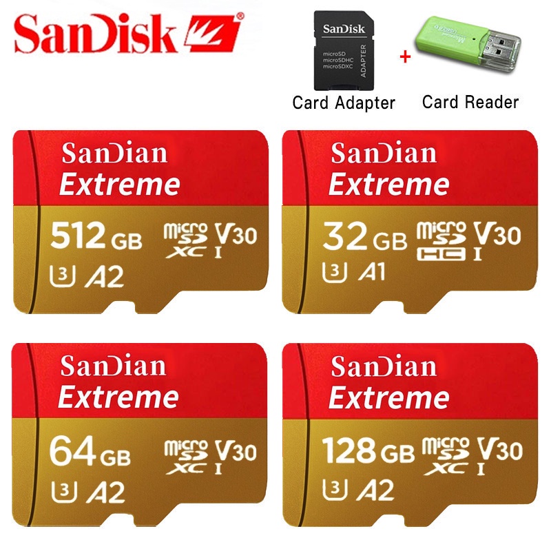 SANDISK Thẻ Nhớ 256GB 1TB 32GB 64GB 128GB 512GB 16GB Micro SDXC SDHC 10 Tốc Độ Cao Cho Drone / MP3 / MP4 / WIFI / Camera / WIFI / MP3 / MP4