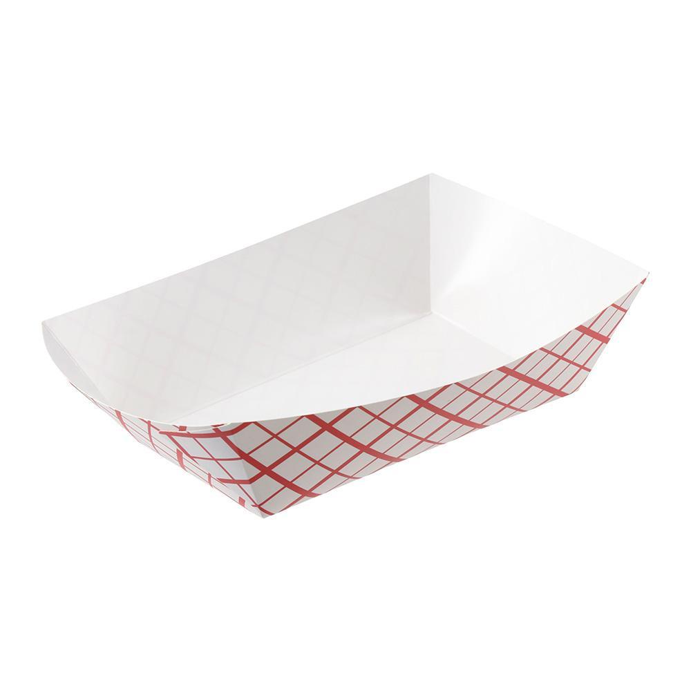 Bộ 100 Khay Giấy Đựng Thức Ăn Nhanh 3lb Thân Thiện Với Môi Trường Màu Đỏ Và Trắng