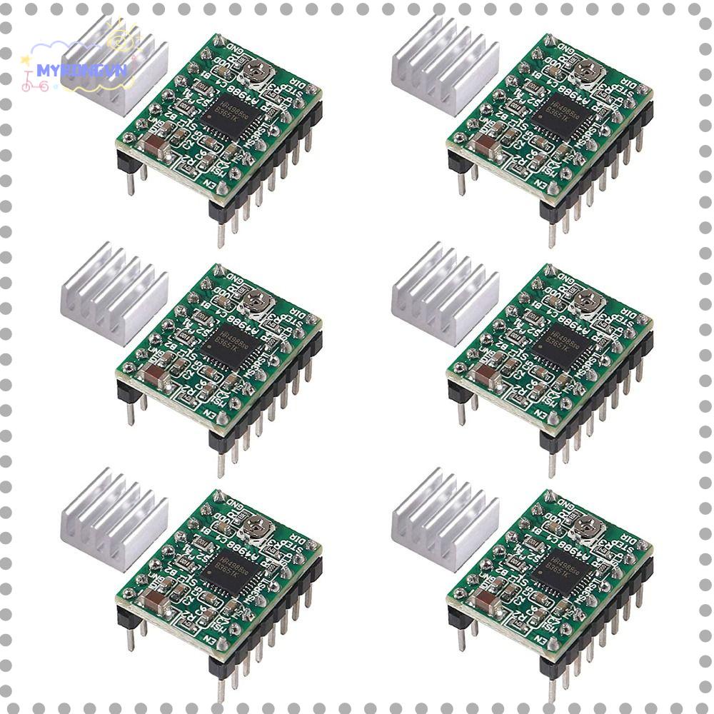 MYRONGVN Set 6 Mô Đun Điều Khiển Động Cơ Bước Máy In 3D A4988 DRV8825 Cho Mendel Huxley Arduino