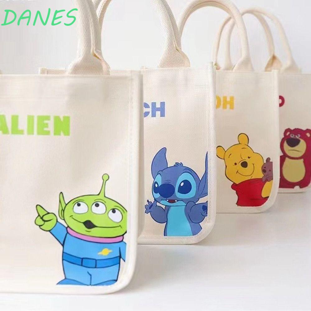 DANES Túi Xách Vải Oxford Đơn Giản In Họa Tiết Trái Dâu / Gấu Đáng Yêu Dành Cho Học Sinh