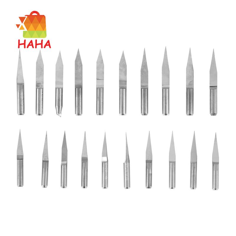 Set 20 Mũi Phay CNC Hình Chữ V 3.175mm 10 / 15 / 20 / 30 Độ Chuyên Dụng
