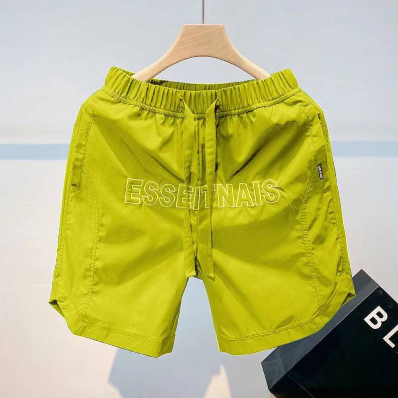 Embroidered Quick-Drying Shorts Men's Fashion Brand Ins Popular Ice Silk 5-Quarter Pants American High Street Sports Summer Thin Pants WGBO