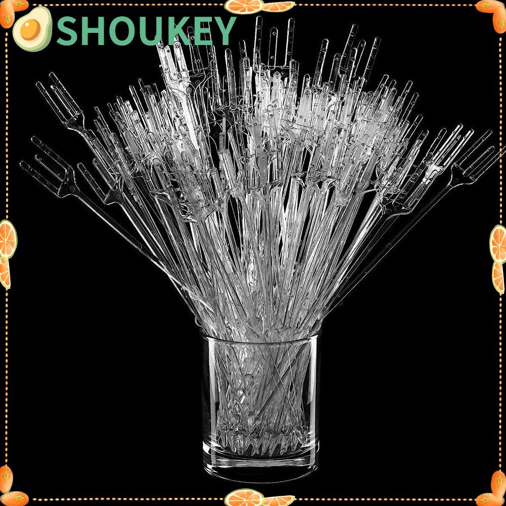 SHOUKEY Bộ 80 Cái Giá Đỡ Ảnh Bằng Nhựa Trong Suốt 9.4 Inch Hình Nĩa Hoa Trang Trí Nhà Cửa / Tiệc Cưới