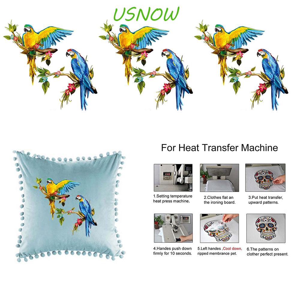 USNOW Sticker Ủi Thêu Hình Vẹt Bằng Vải Jean