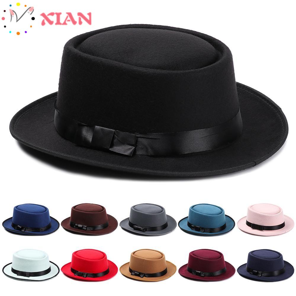 XIANTIN Mũ Cao Bồi Vải Len Vành Rộng Kiểu Vintage Thời Trang Thu Đông Cho Nữ