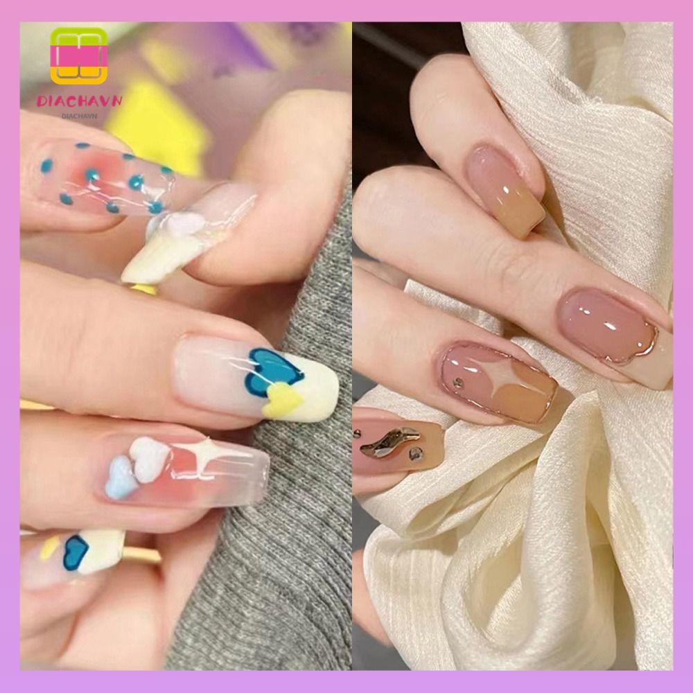 DIACHAVN Bộ 24 Móng Tay Giả Che Phủ Toàn Diện DIY