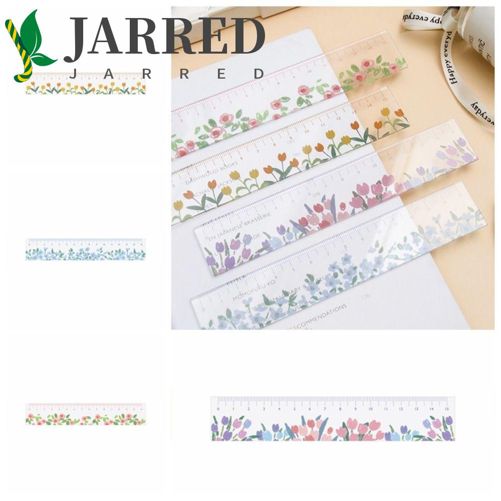 JARRED Thước Kẻ Thẳng 15cm Bằng Acrylic Trong Suốt Hai Mặt Đa Năng Sáng Tạo