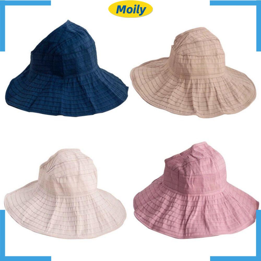 MOILYVN Nón Cối Rộng Vành Thiết Kế Hở Chóp Thời Trang Đi Biển Mùa Hè
