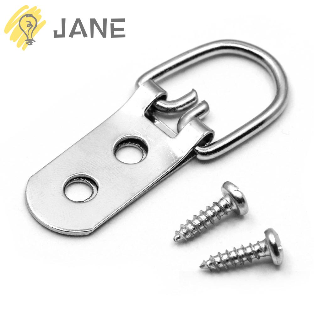 JANE Set 50 Móc Treo Khung Ảnh Chữ D Bằng Kim Loại Tiện Dụng Cho Gia Đình / Văn Phòng