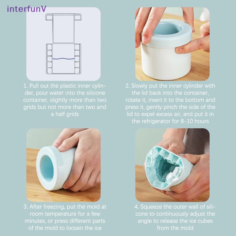 Khuôn silicone Làm Đá Viên Nhanh Chóng Hình Trụ Sáng Tạo