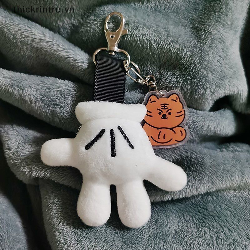 Móc Khóa Búp Bê Nhồi Bông Màu Trắng Đáng Yêu