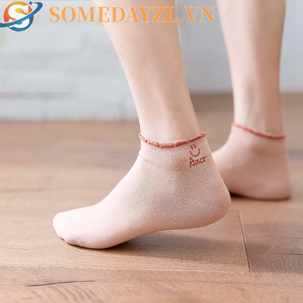 Vớ Cổ Ngắn In Chữ Phong Cách Hàn Quốc