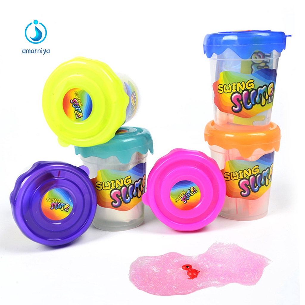 1 Bộ Đồ Chơi Slime Khủng Long Mini Co Giãn Không Dính Giảm Căng Thẳng DIY