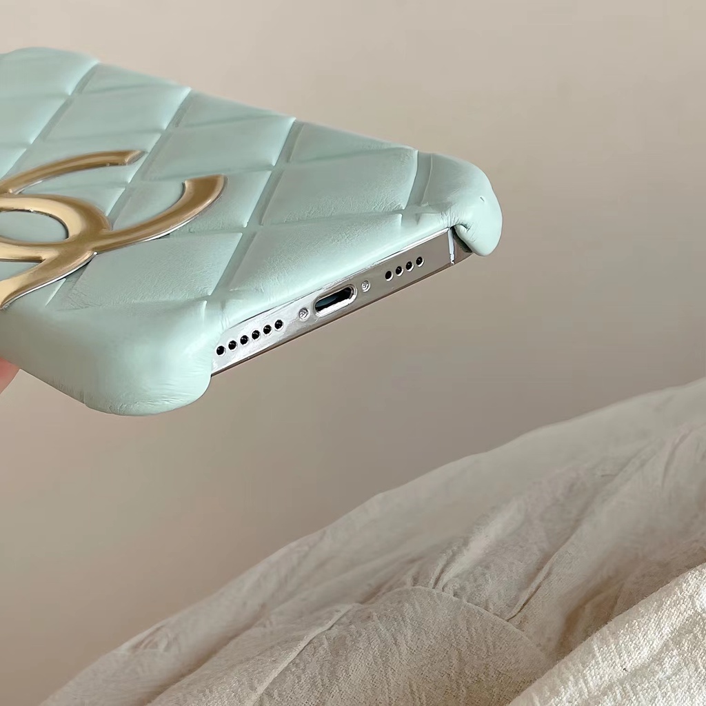 Ốp Điện Thoại Da Vân Kim Cương Cho iPhone14 14promax 14pro chane1 13 13pro 13promax 12 12promax 12pro 11