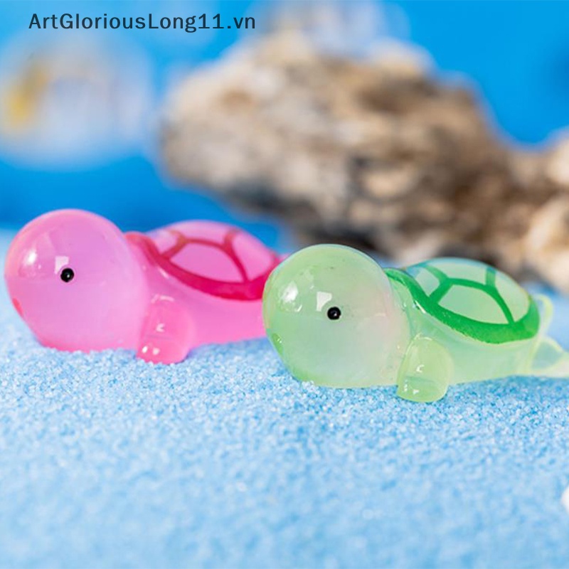 Set 1 / 5 Mô Hình Rùa Mini Bằng Nhựa Resin Dạ Quang Trang Trí Bảng Điều Khiển Xe Hơi